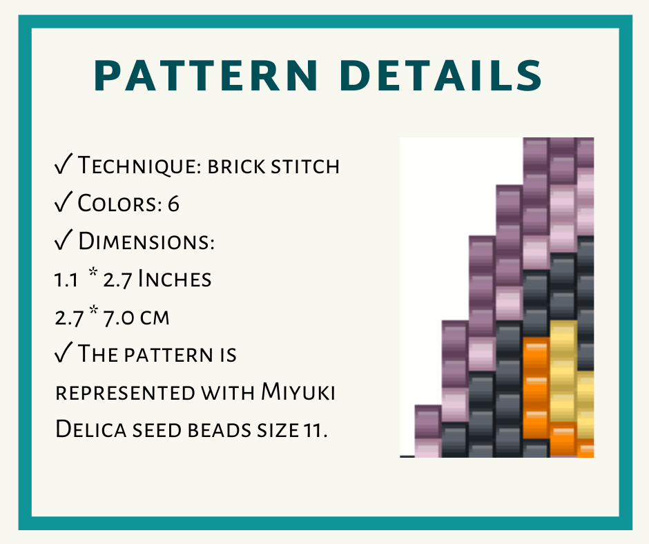 Beaded earrings pattern for brick stitch 2 earringsbeadpattern