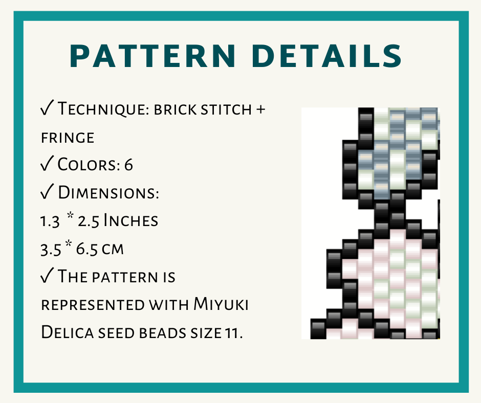 Daisy bee beaded earrings pattern for brick stitch 2 earringsbeadpattern