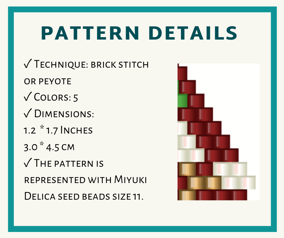 Floral beaded earrings pattern for brick stitch or peyote 2 earringsbeadpattern