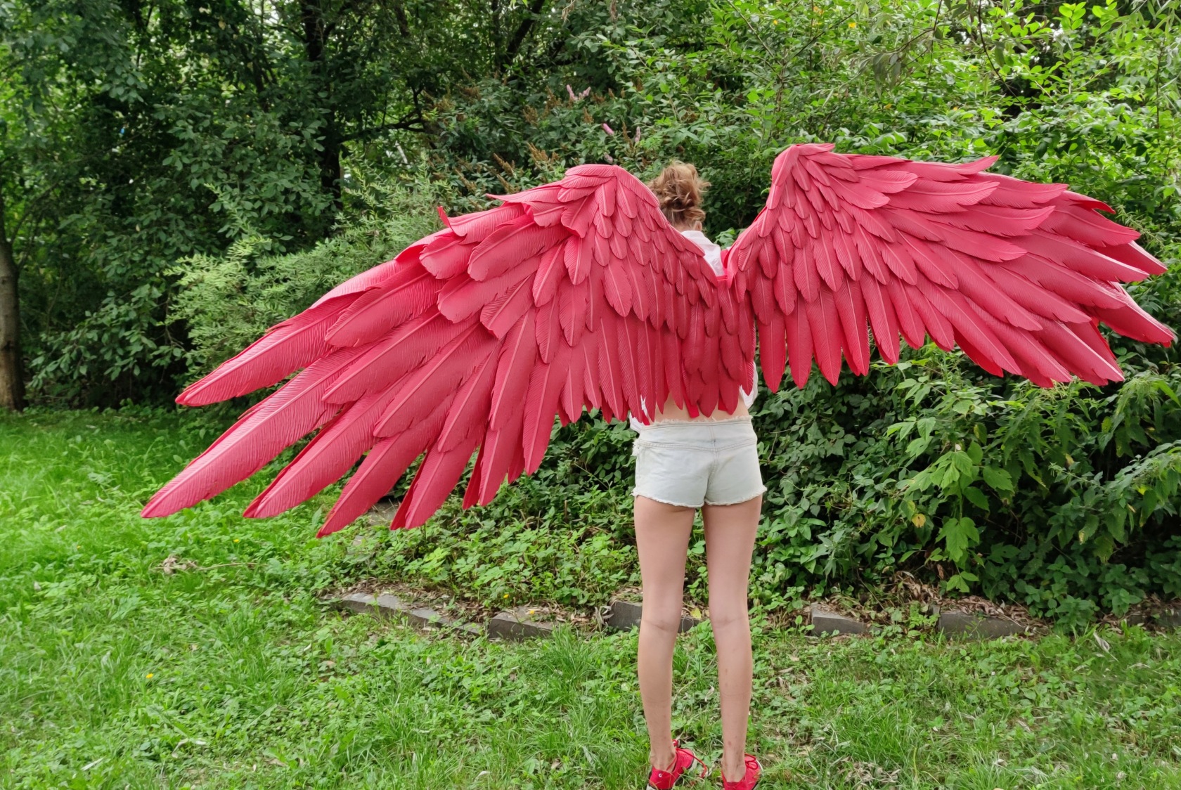 Large movable Red cosplay wings: firebird, phoenix Halloween outfit, Hawk  MHA anime, photo props - Crealandia