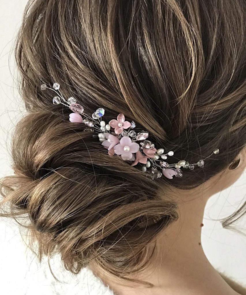 Bridal hair piece, Blush pink floral comb for wedding, Bridal headpiece, Woodland wedding, Brides flowers, Hair accessories, good Bridesmaids