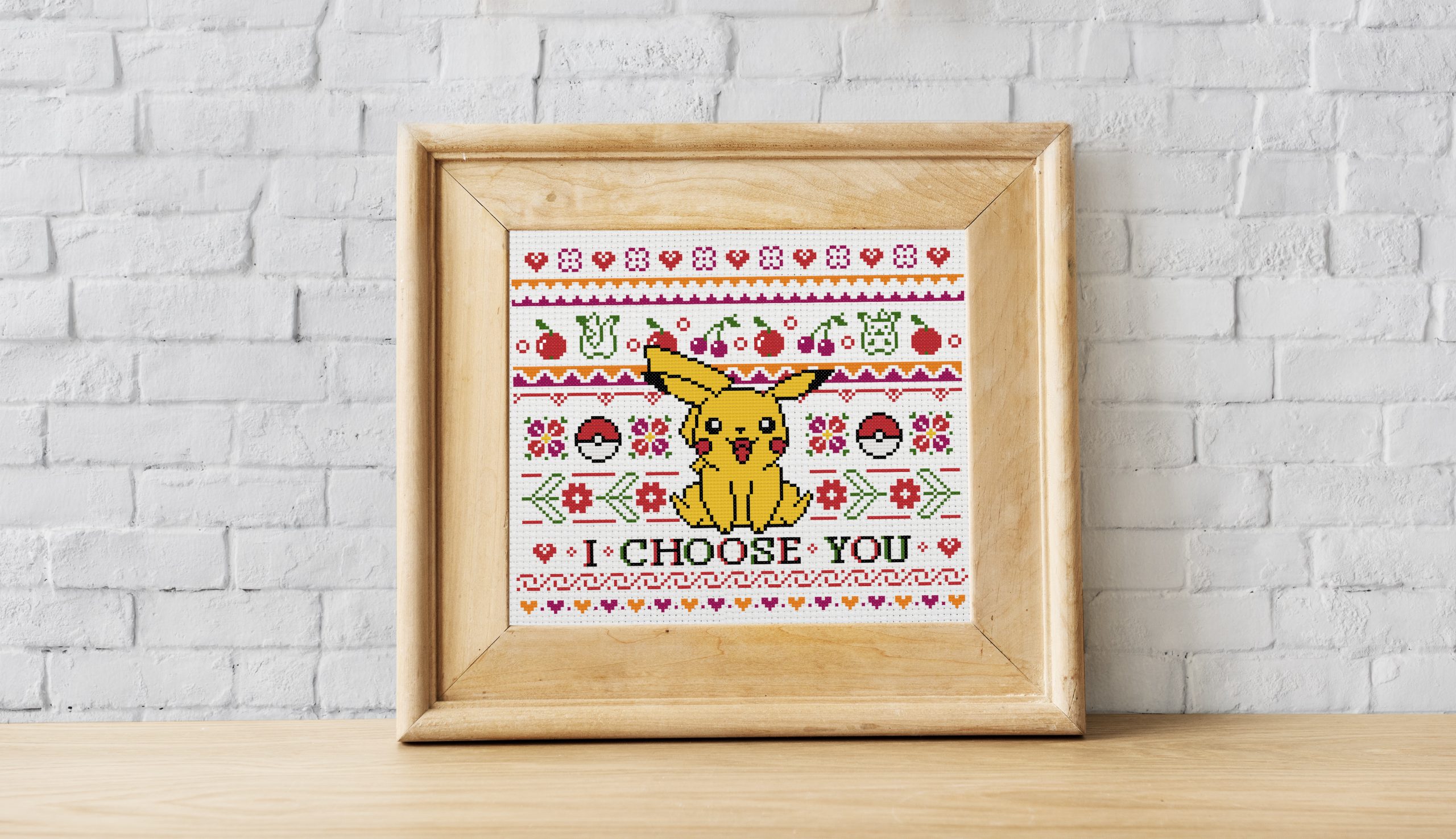 Pikachu Heart - Pokemon - Cross Stitch Pattern PDF Downloadable