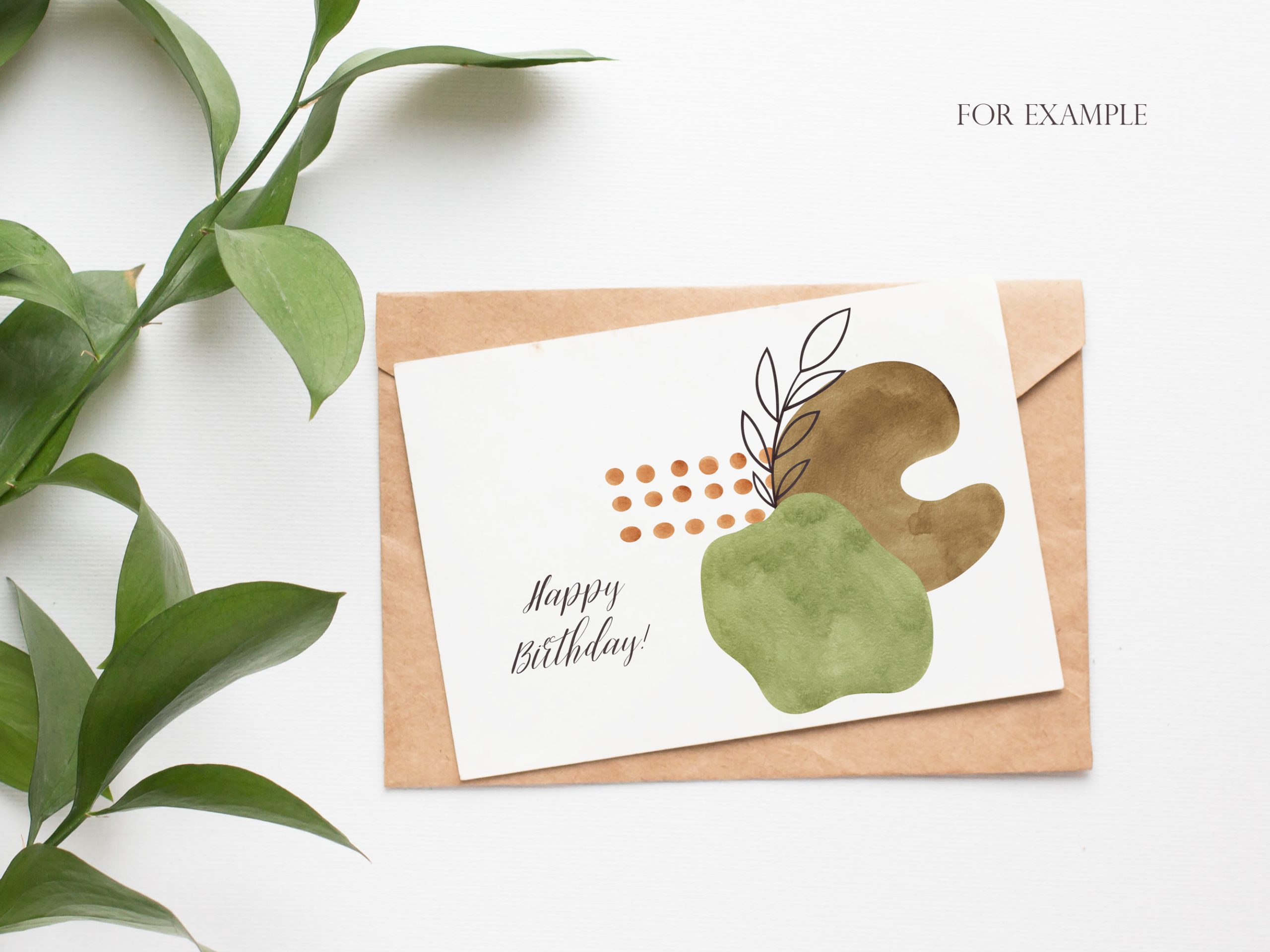 Watercolor modern abstract shapes clipart. Botanical compositions 6 Watercolor modern abstract shapes clipart. Botanical compositions - Image 6