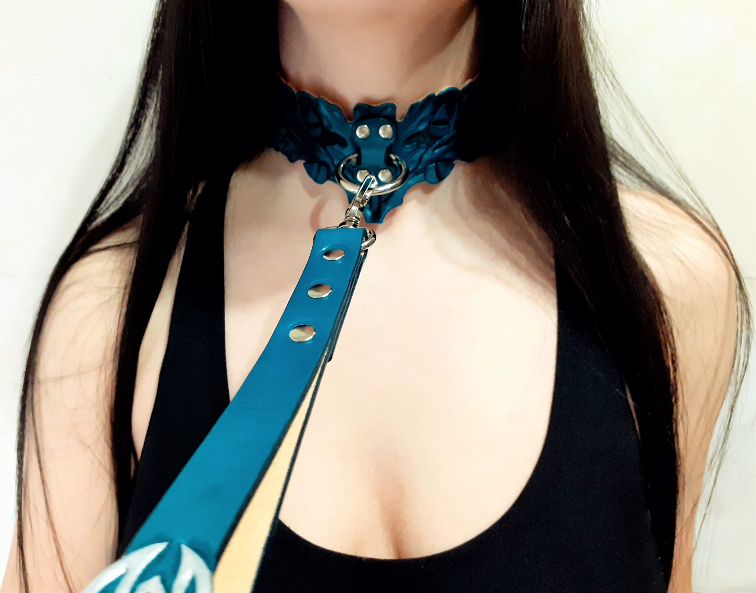 Quality bondage set bdsm collar with short leash for woman