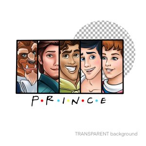 Princess friends, sublimation design, png illustration