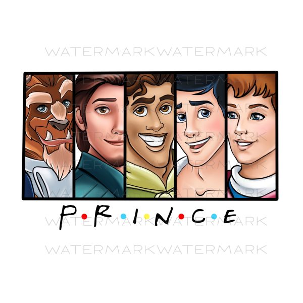 Princess friends, sublimation design, png illustration