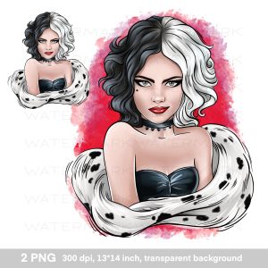 Bad girl with white-black hairs, sublimation printing