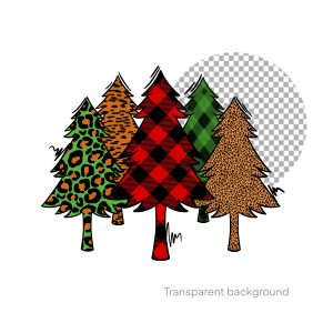 Christmas tree illustration, home decor, Christmas postcard