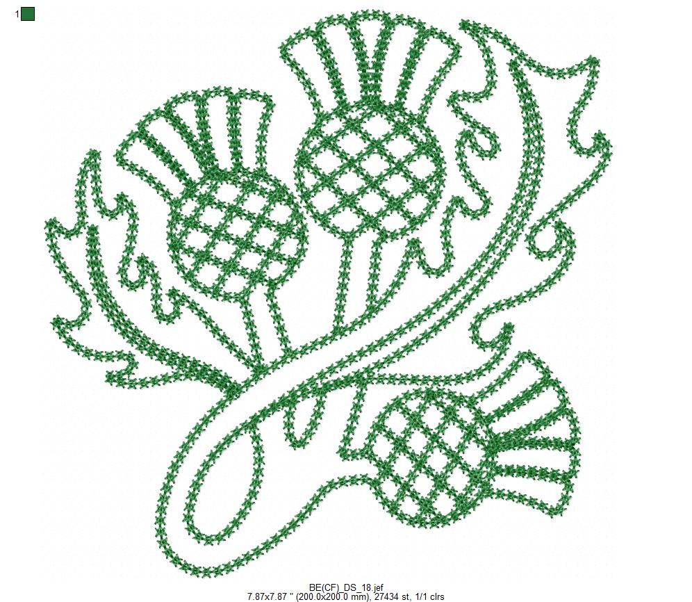 Machine Embroidery Design Thistle Flower 2 Machine embroidery design Thistle Flower