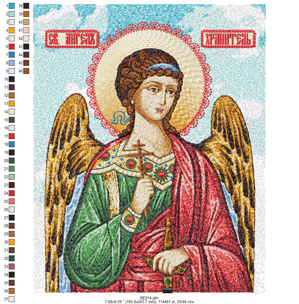 Embroidery Digital Pattern Stitch and Angel 