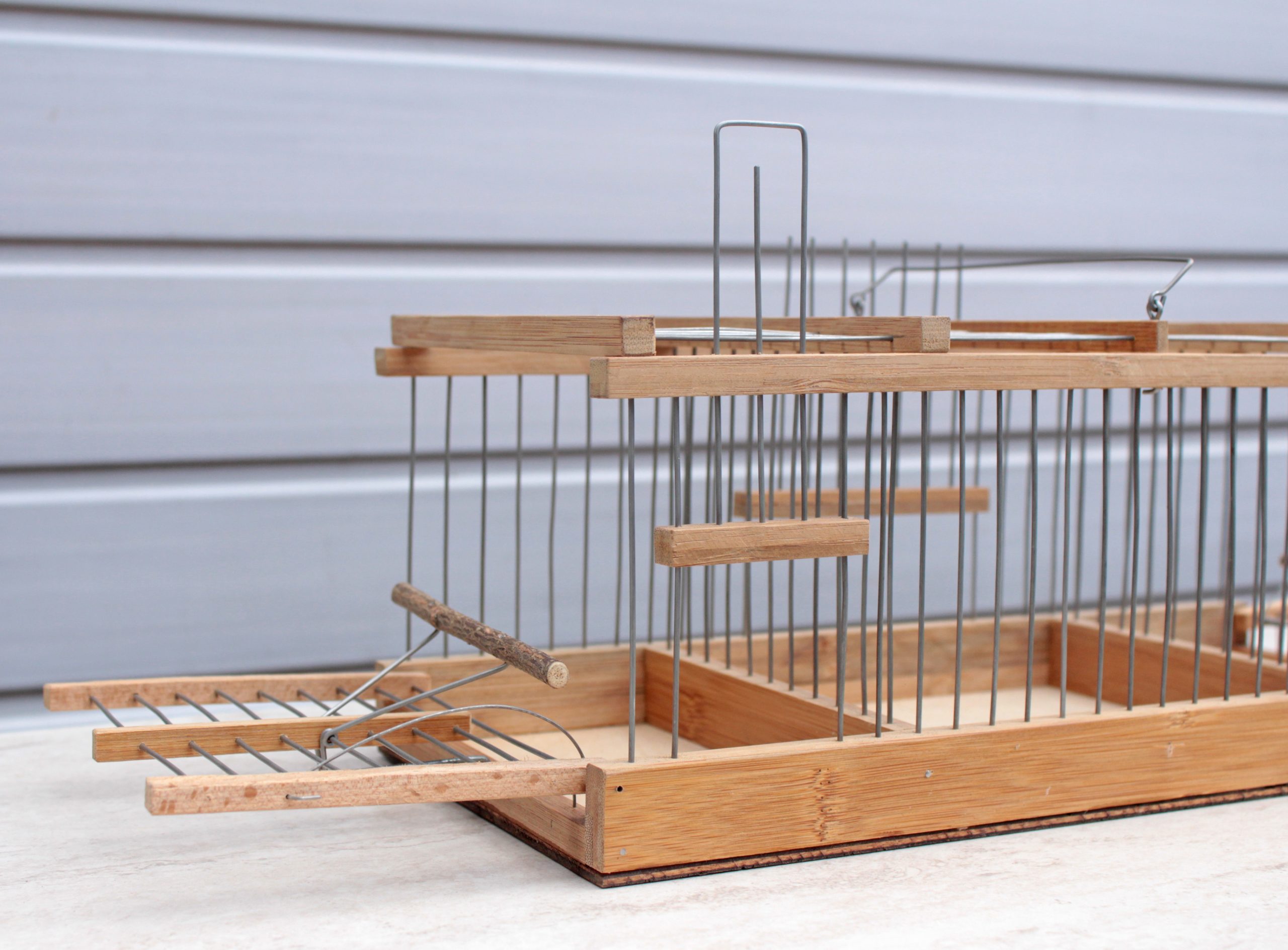 Wooden Bird Cage with two trap Precision Handcrafted 2 traps