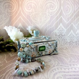 Blue Jewelry Box,Proposal ring box,Keepsake box,Box with lid