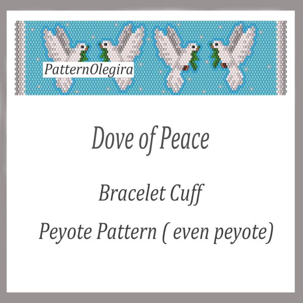 DOVE THE PEACE Bracelet bead pattern PDF file