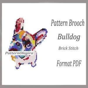 BULLDOG 2 Brooch bead pattern PDF file