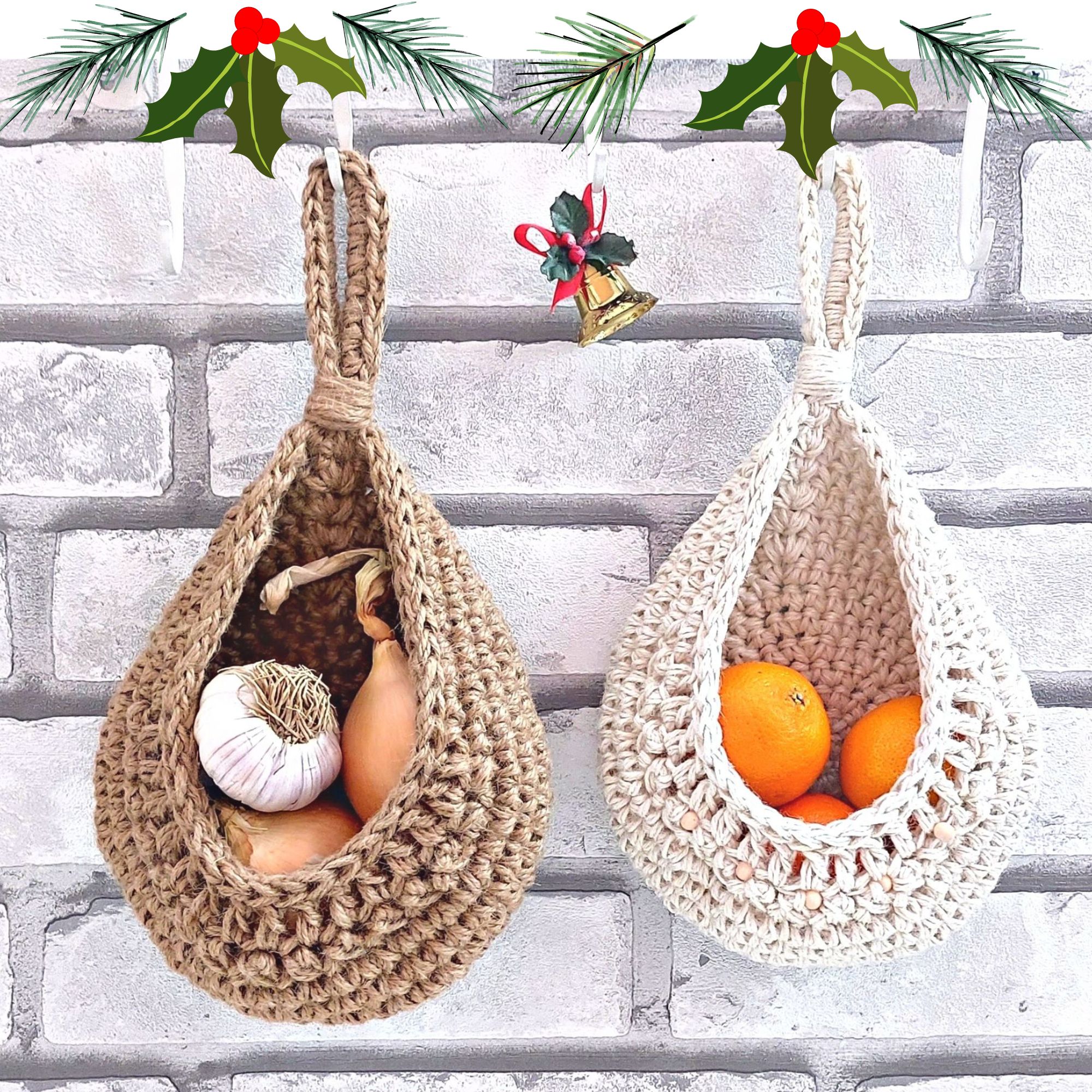 Christmas decoration ideas Minimalist wall hanging baskets