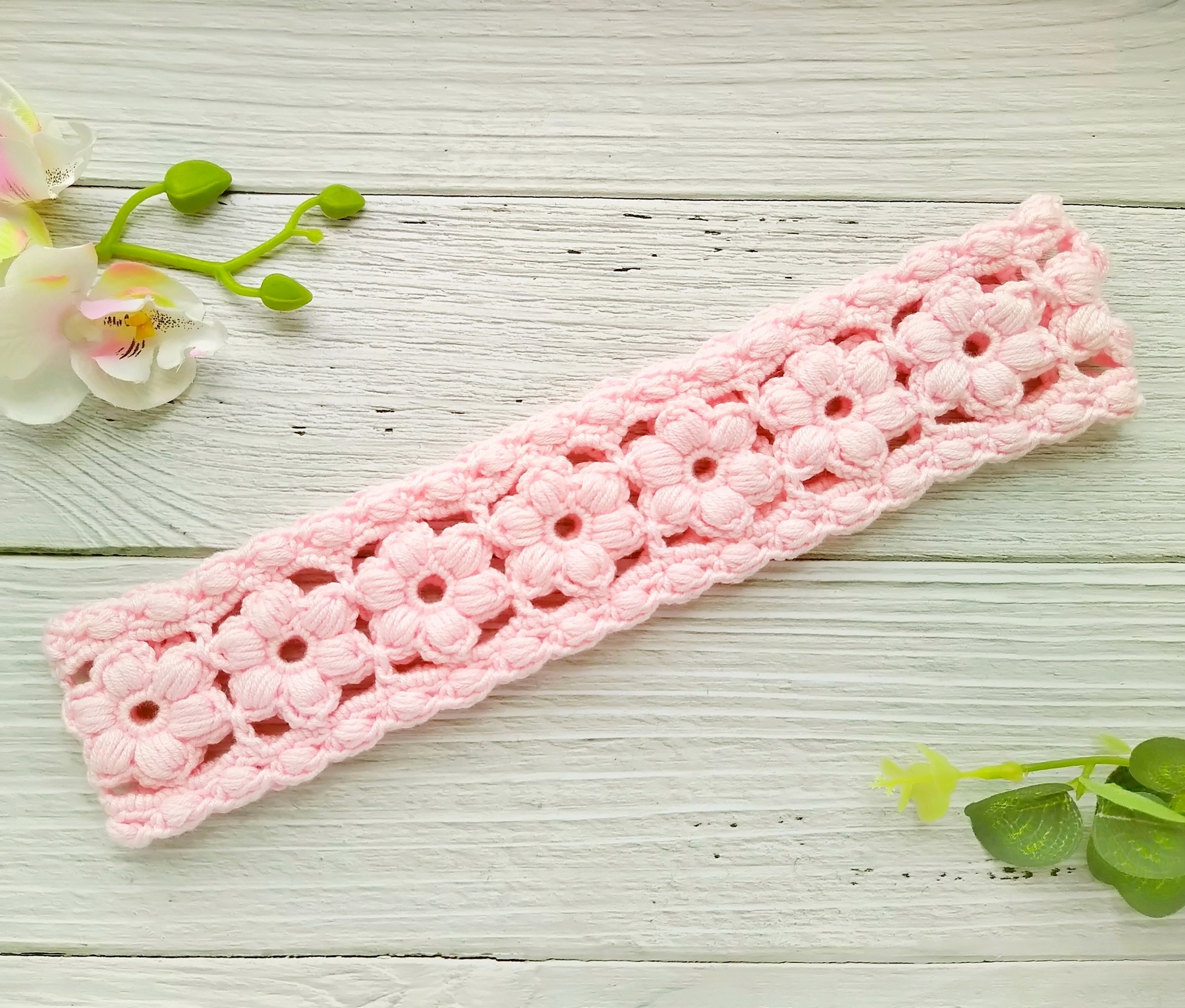 crochet flower headband pattern
