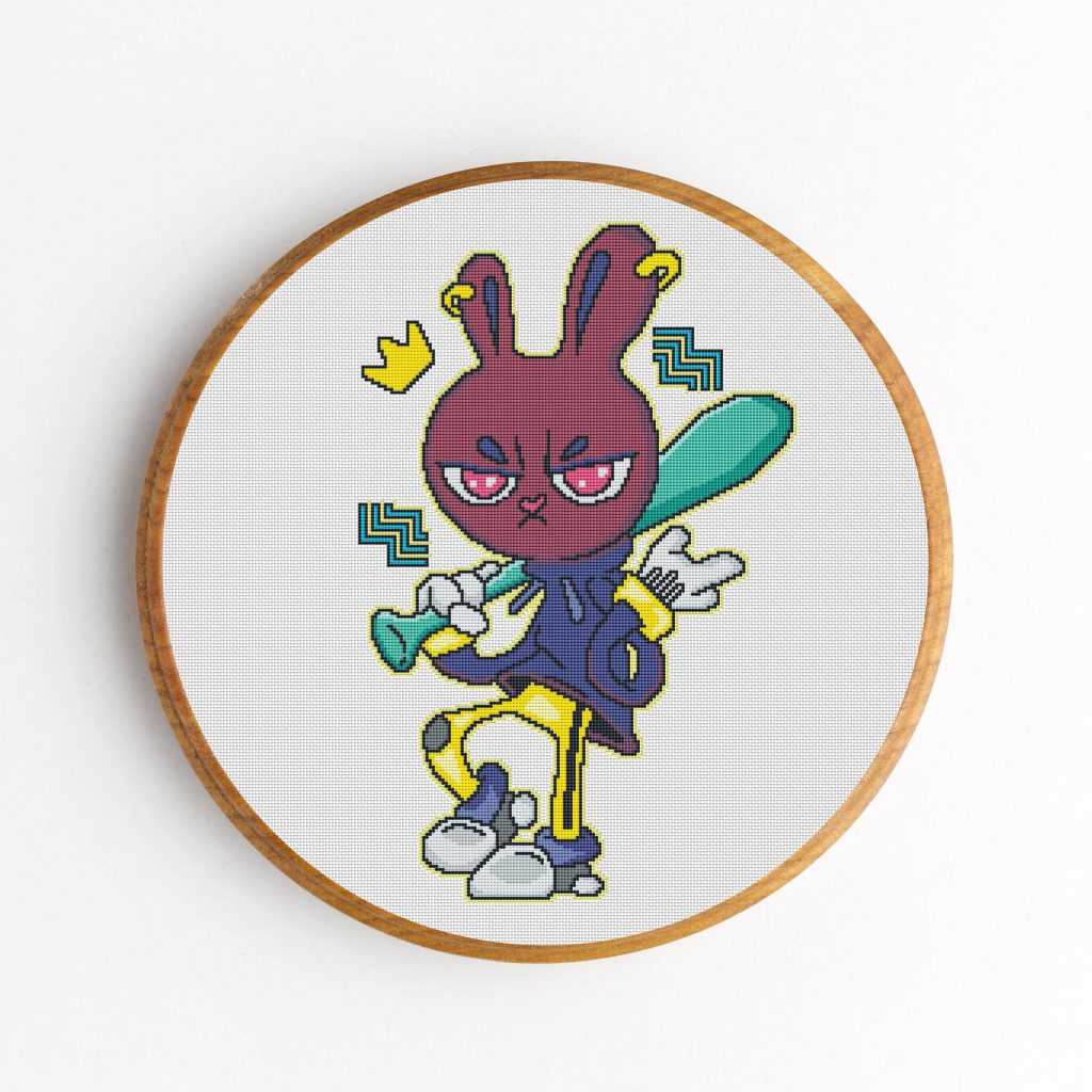 Cross Stitch Pattern Monster Bunny DIY Embroidery Halloween