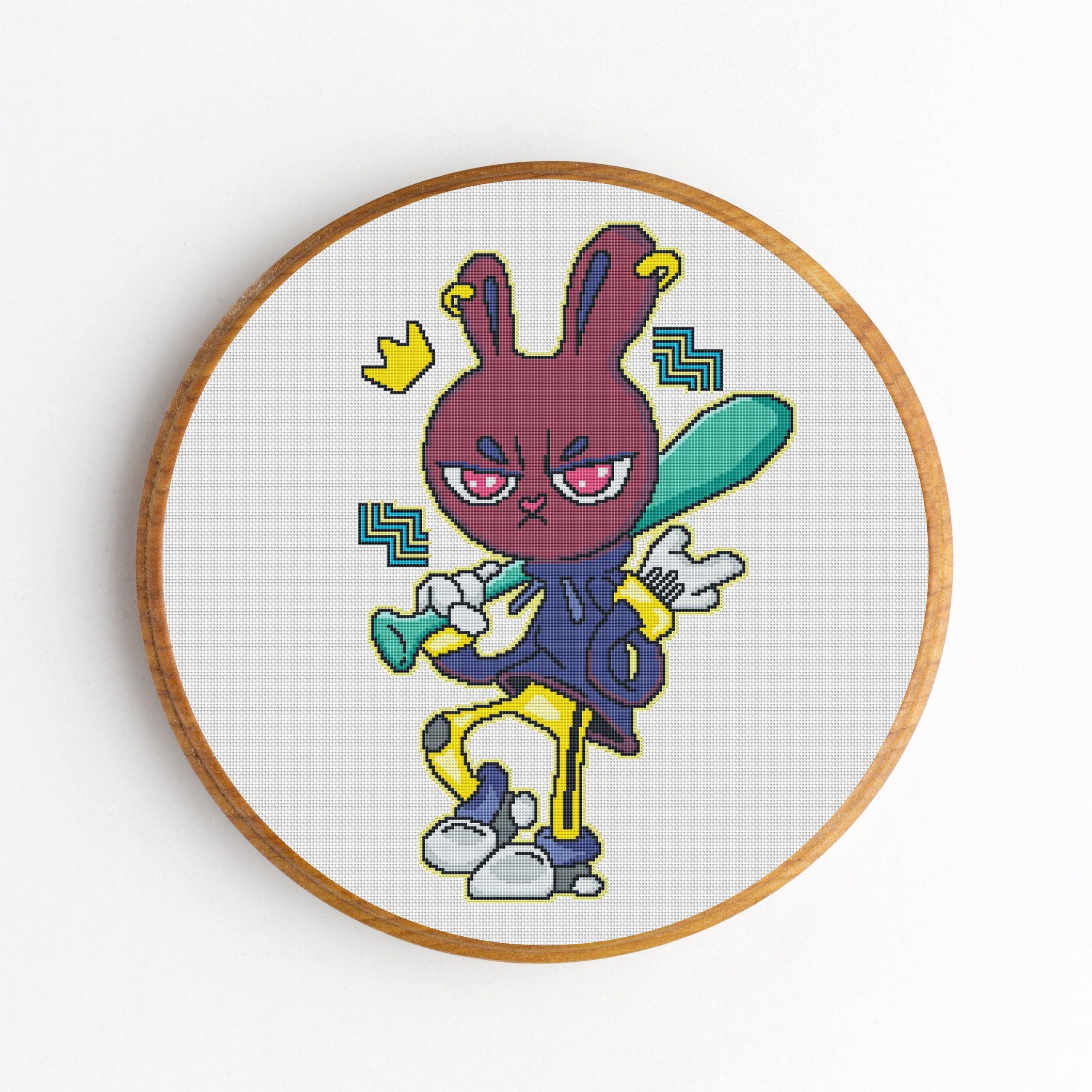 Cross Stitch Pattern PDF Monster Bunny DIY Embroidery Halloween