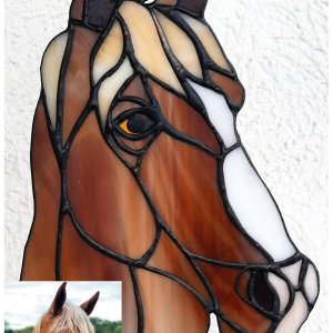 Custom pet portrait stained glass