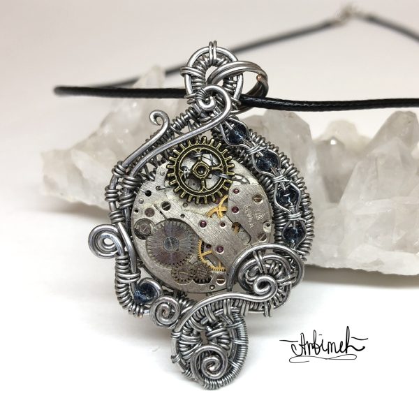 Steampunk Pendant Wire wrapped