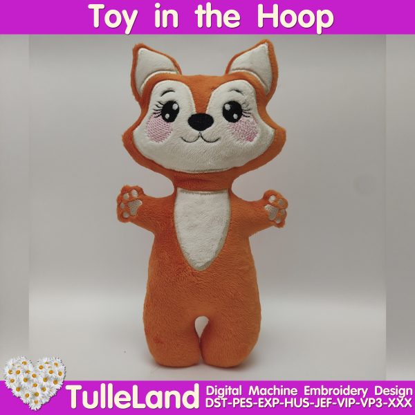 Fox Stuffie toy ITH Pattern Machine embroidery design