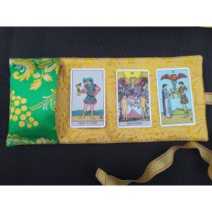 brocade tarot card bag holder, oracle card wrap, pouch & reading