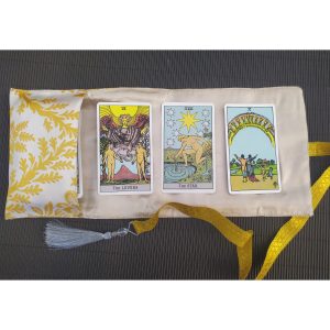 brocade tarot card bag holder, oracle card wrap, pouch & reading