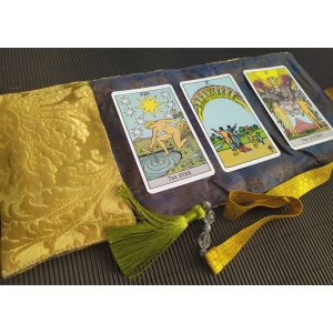 brocade tarot card bag holder, oracle card wrap, pouch & reading