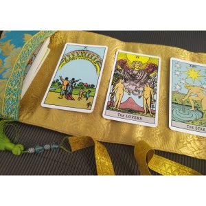 brocade tarot card bag holder, oracle card wrap, pouch & reading