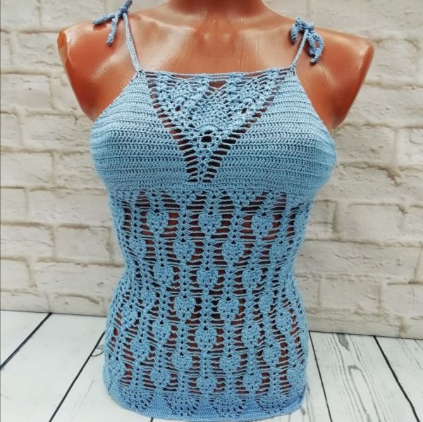 Blue sleeveless top