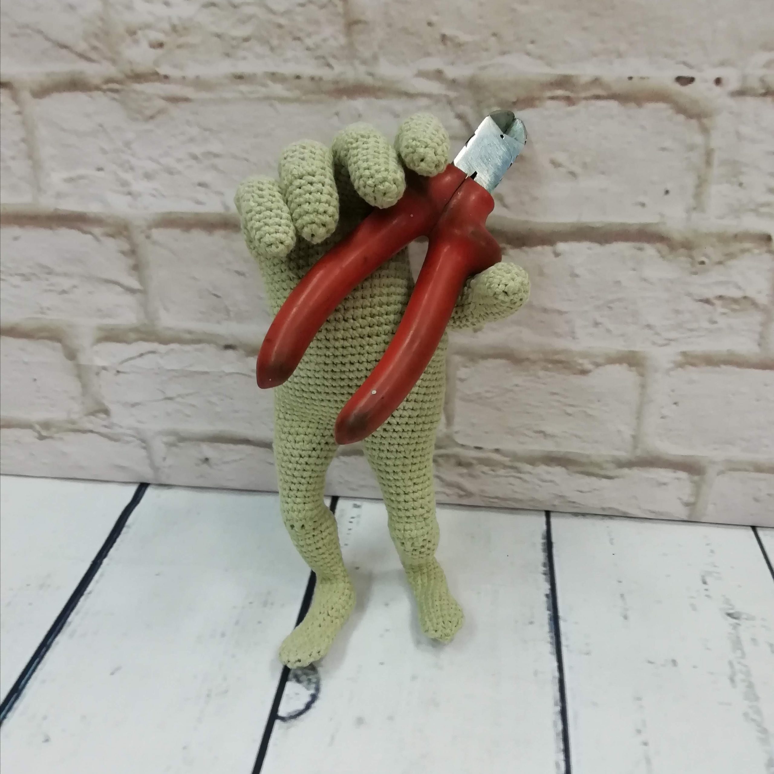 Hand with ass crocheted humor, bungler, ass hand, adult toys