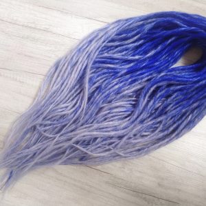 Ombre blue gray Smooth Classic Synthetic dreadlocks extensions