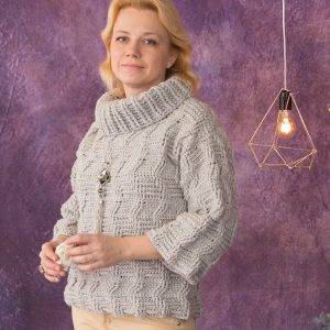 Women chunky sweater crochet pattern