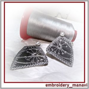 ITH Embroidery design for earrings in Boho style Dandelion
