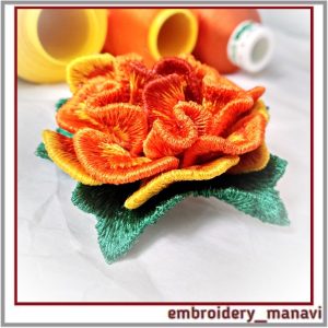 In the hoop embroidery design Bright and elegant marigolds