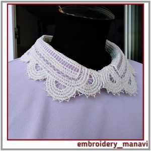 ITH embroidery FSL Collar on blouse or dress. 6,08 x 11,16.