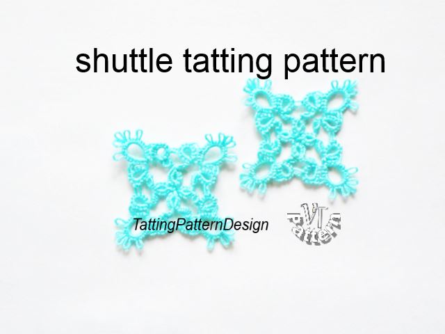 Tatting Pattern for Tatting Earrings Shuttle Tatting or Needle Tatting  Diagram, Instructions Frivolity Pattern Model Tutorial DIY 
