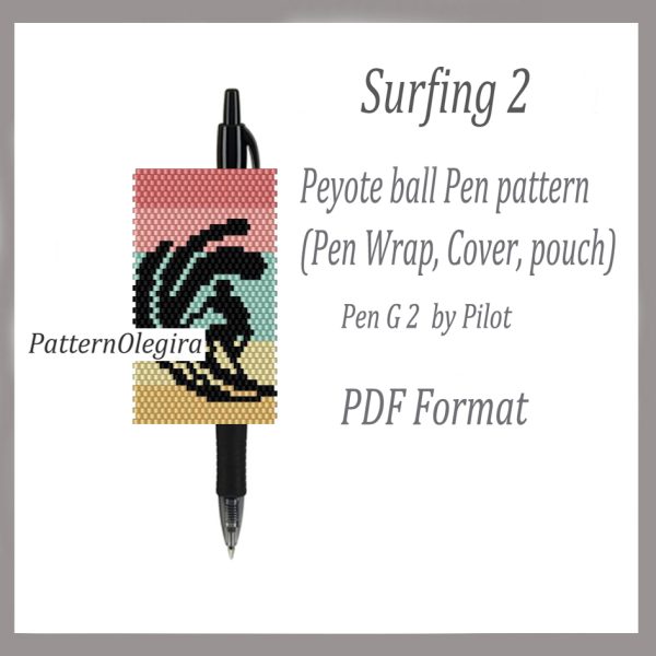 SURFING 2 Bead pattern PDF file Bead pen wraps Bead cover pen Olegirabeadpatterns Beading patterns Beading cover pen Beading pen wraps