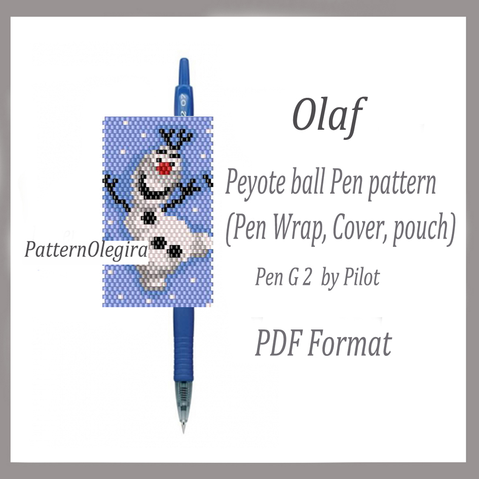 SNOWMAN OLAF bead pattern PDF file Bead pen wraps pilot G2 1 SNOWMAN OLAF bead pattern PDF file