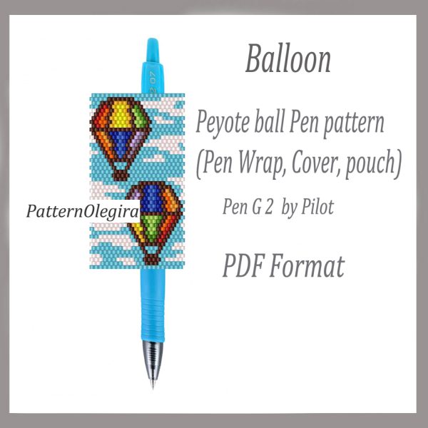 BALLOON Bead pattern PDF file Bead cover pen Bead pen wraps Olegirabeadpatterns Beading patterns Beading pen wraps Beading cover pen