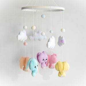 Rabbit baby mobile