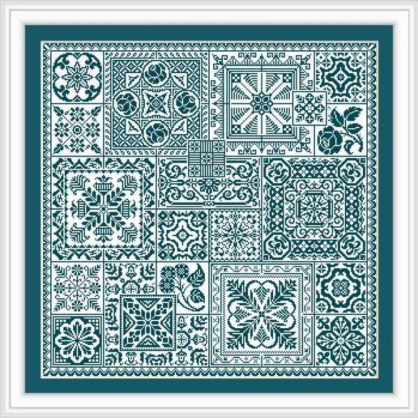 Cross-stitch digital pattern PATCHWORK STYLE SAMPLER 1