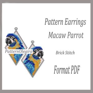MACAW PARROT Earrings pattern PDF file
