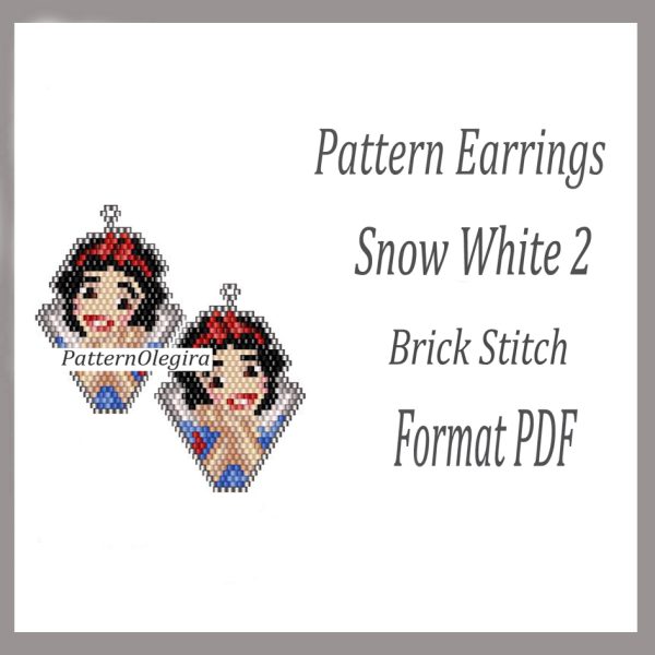 Snow White 2 Earrings bead pattern PDF file Olegirabeadpatterns Beading patterns Beading earrings