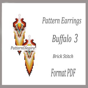 BUFFALO 3 Earrings bead patterns PDF file