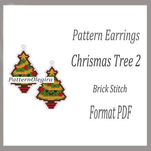 CHRISTMAS TREE 2 earrings bead pattern PDF file