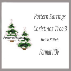 CHRISTMAS TREE 3 Earrings bead pattern PDF file