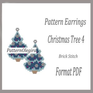 CHRISTMAS TREE 4 Earrings bead pattern PDF file