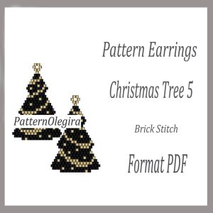 CHRISTMAS TREE 5 Earrings bead pattern PDF file