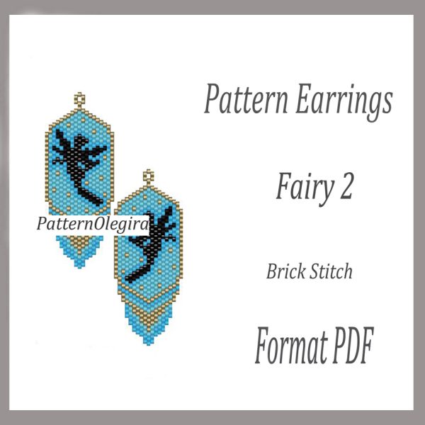 FAIRY 2 Earrings bead pattern PDF file Olegirabeadpatterns Beading patterns Beading earringsBeading Fairy